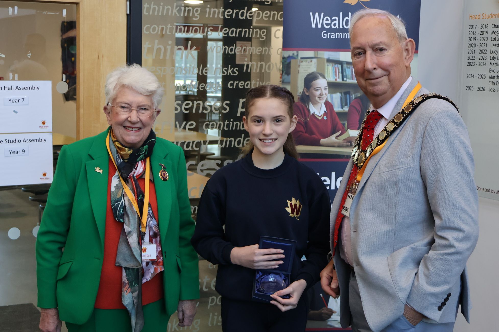Willow with Cllr Canet and Mayor of Sevenoaks Cllr Clayton