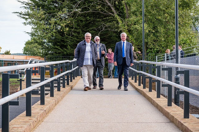 Councillors on newly opened access ramp