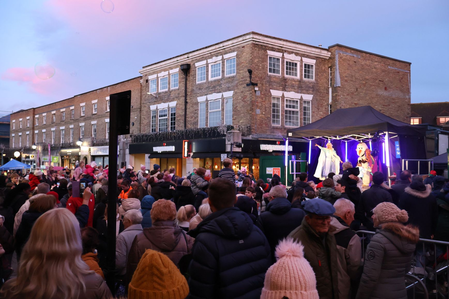 Crowds watching event