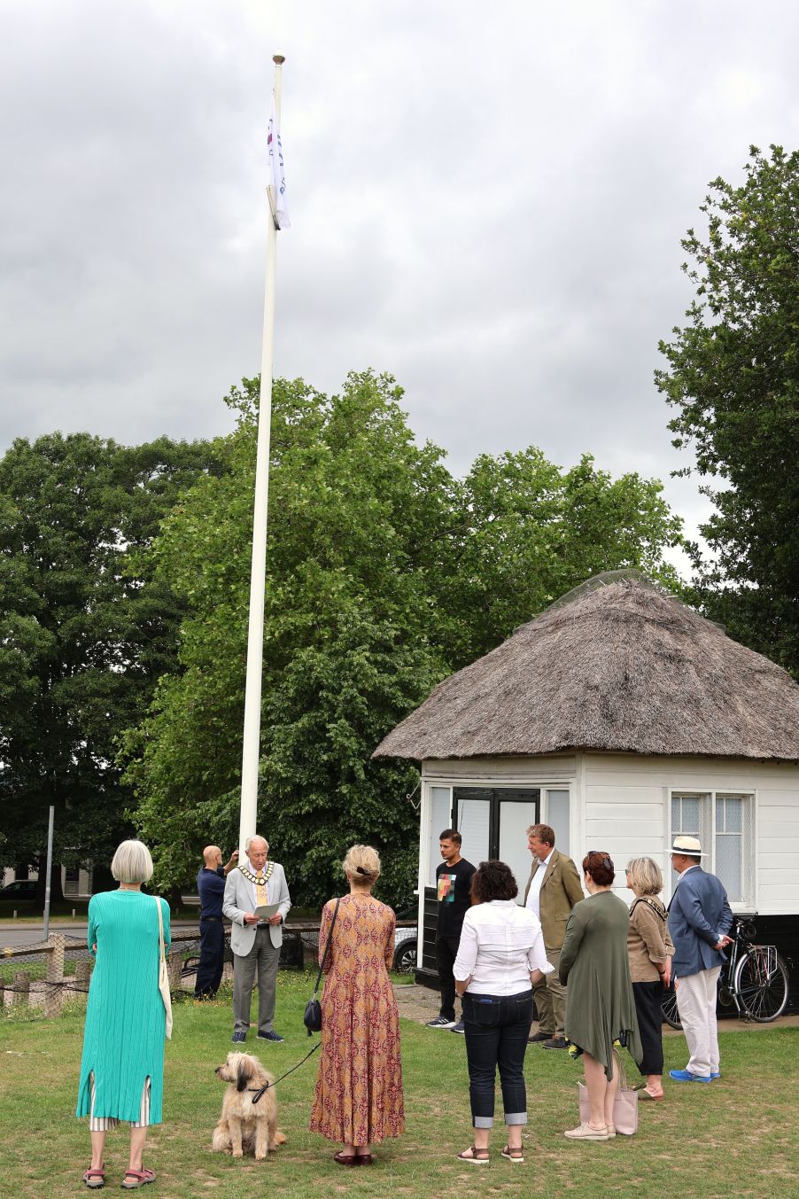 Mayor reads speech at flag raising