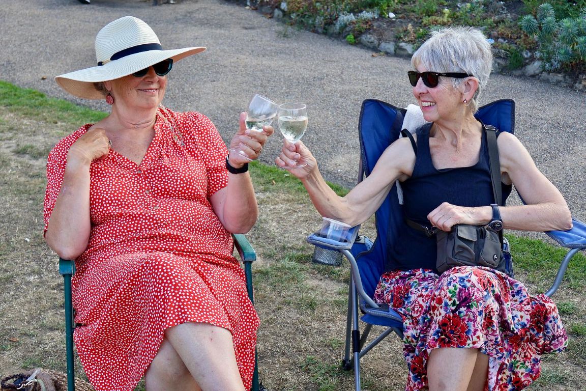 Community members enjoying VJ Day concert