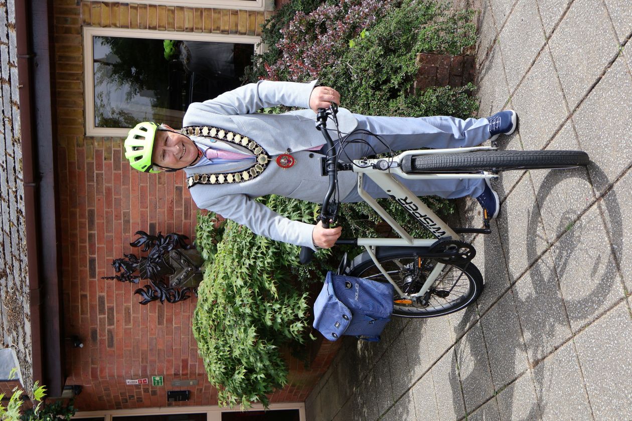 Mayor of Sevenoaks with bike