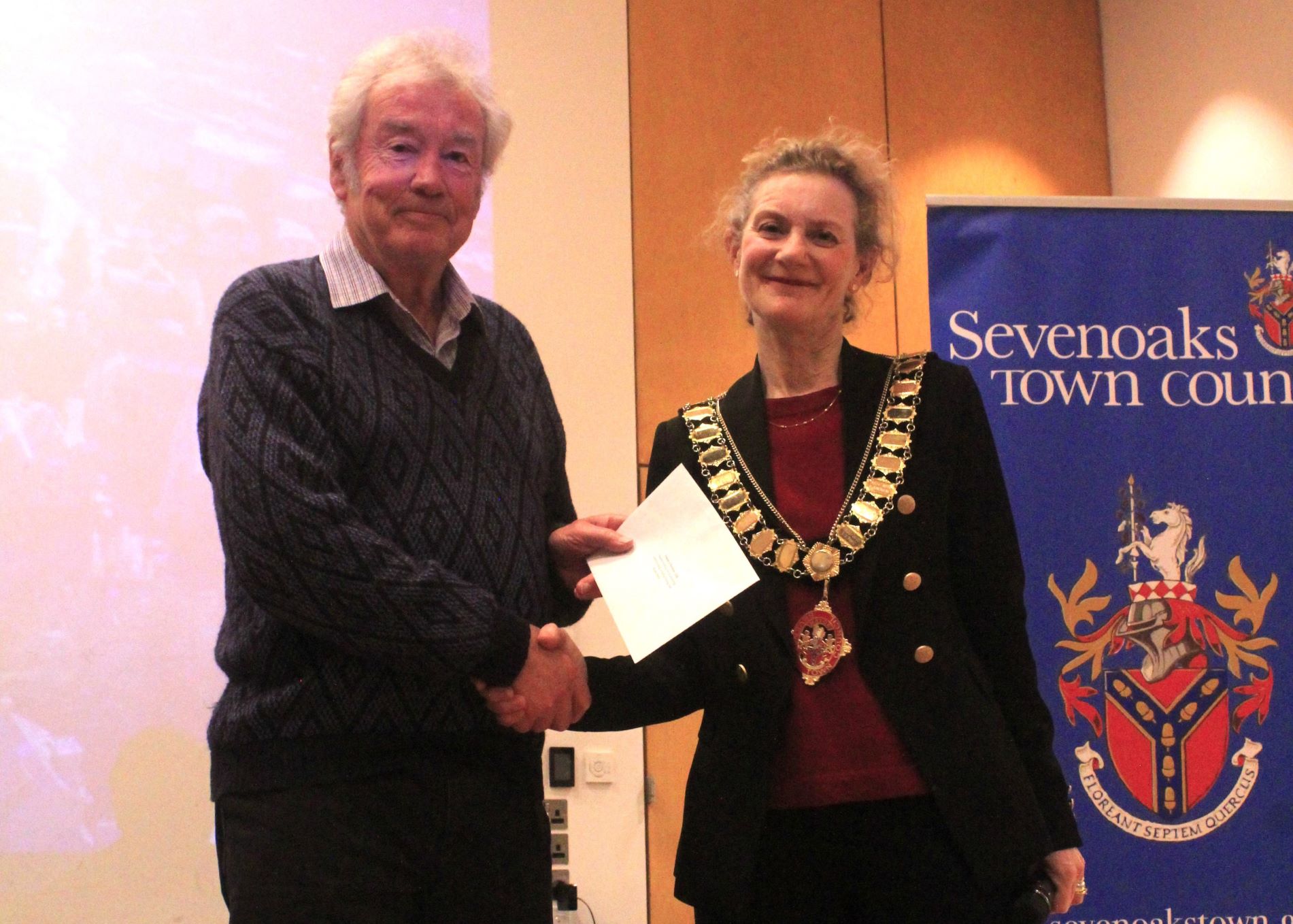 Photo of grant recipient and Mayor of Sevenoaks