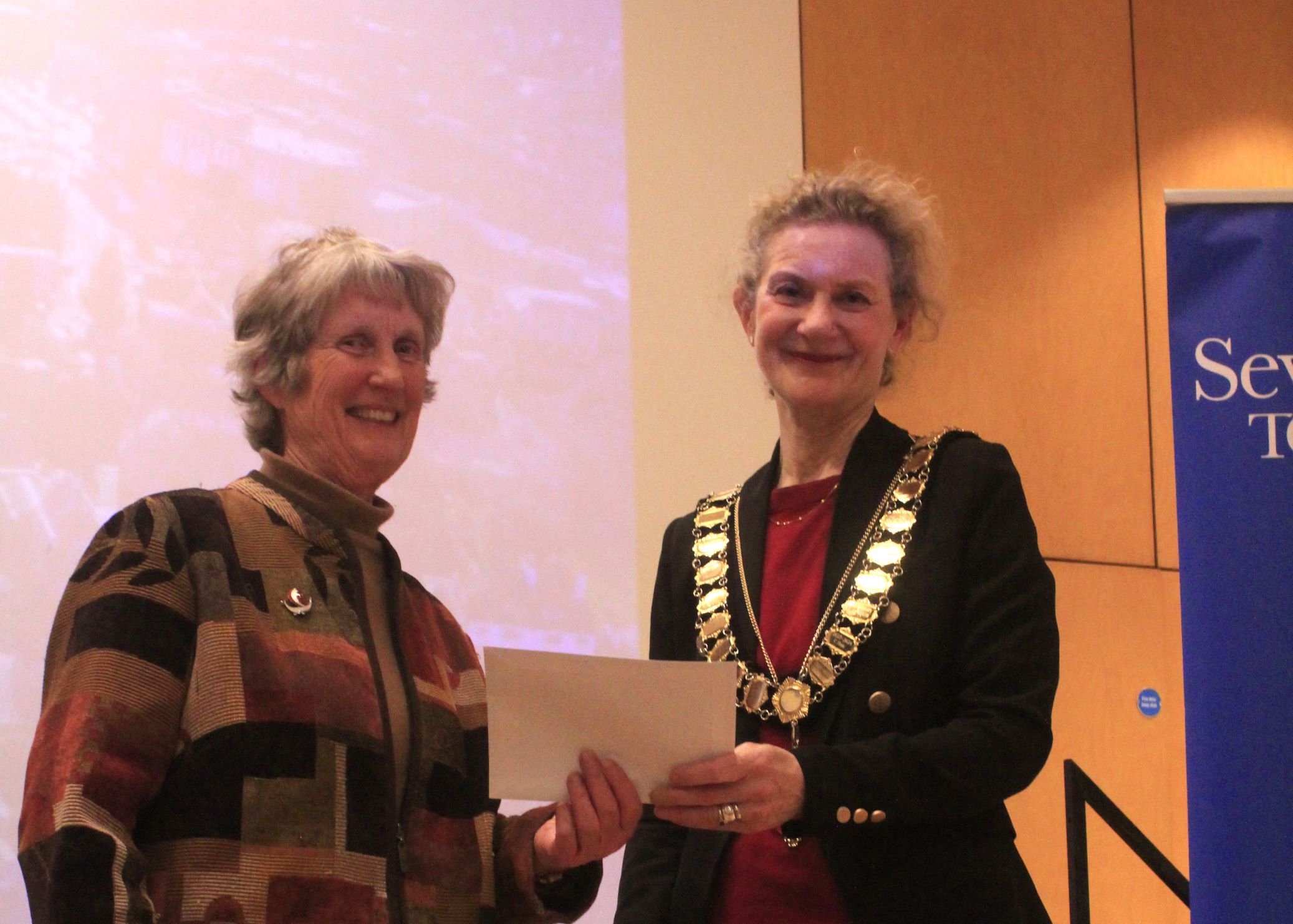 Photo of grant recipient and the Mayor of Sevenoaks