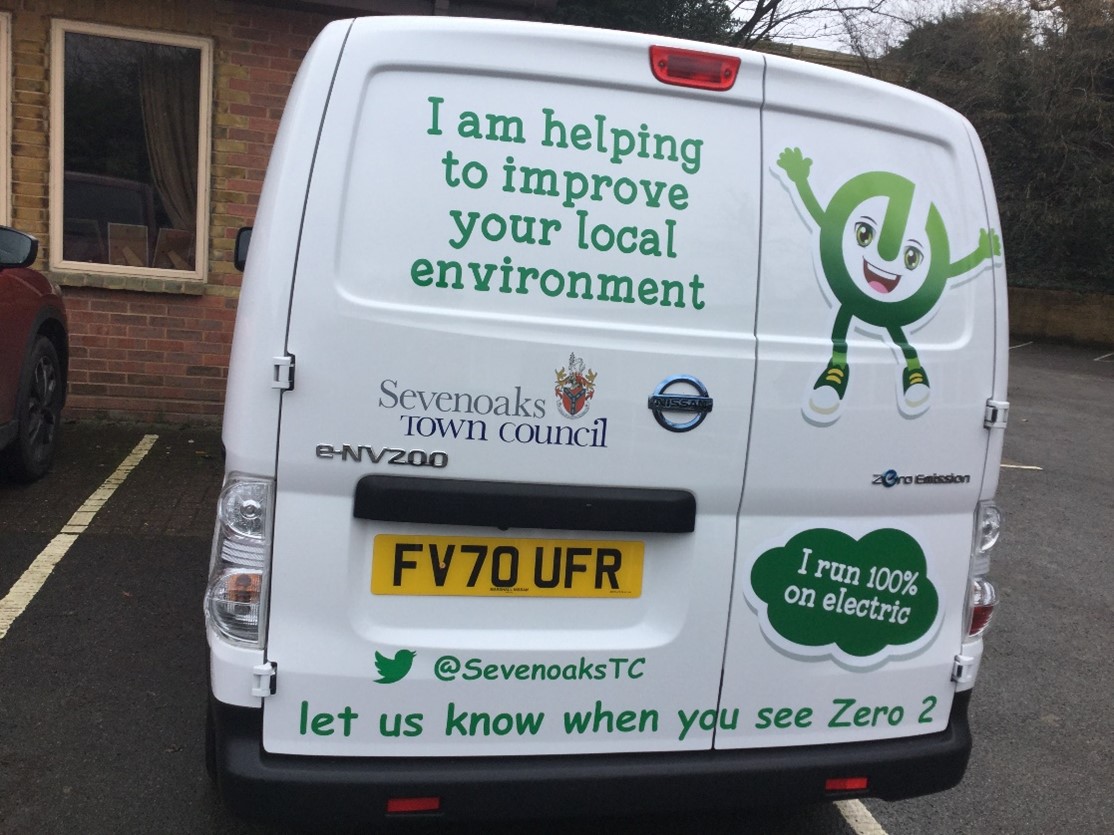 Look out for Zero 2 driving around the town: Second Electric Van for Sevenoaks Town Council