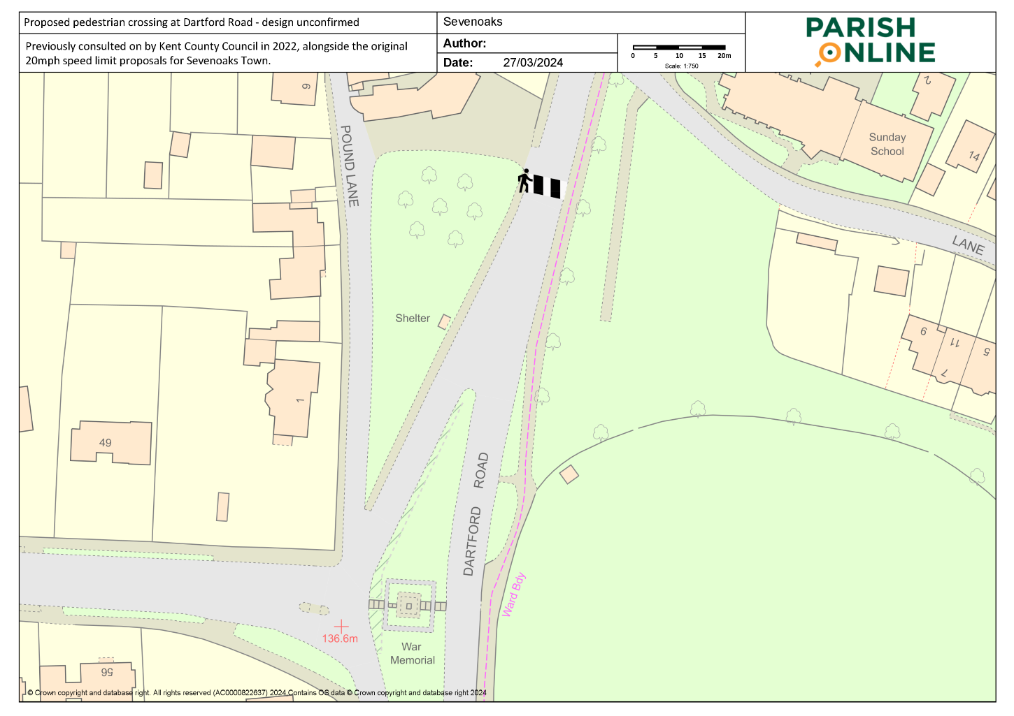 PRESS RELEASE: Sevenoaks Town Council to deliver Dartford Road pedestrian crossing as part of 20mph implementation