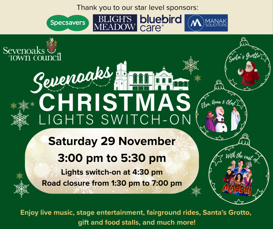 Join the festive fun at the Sevenoaks Christmas Lights Switch-On event 