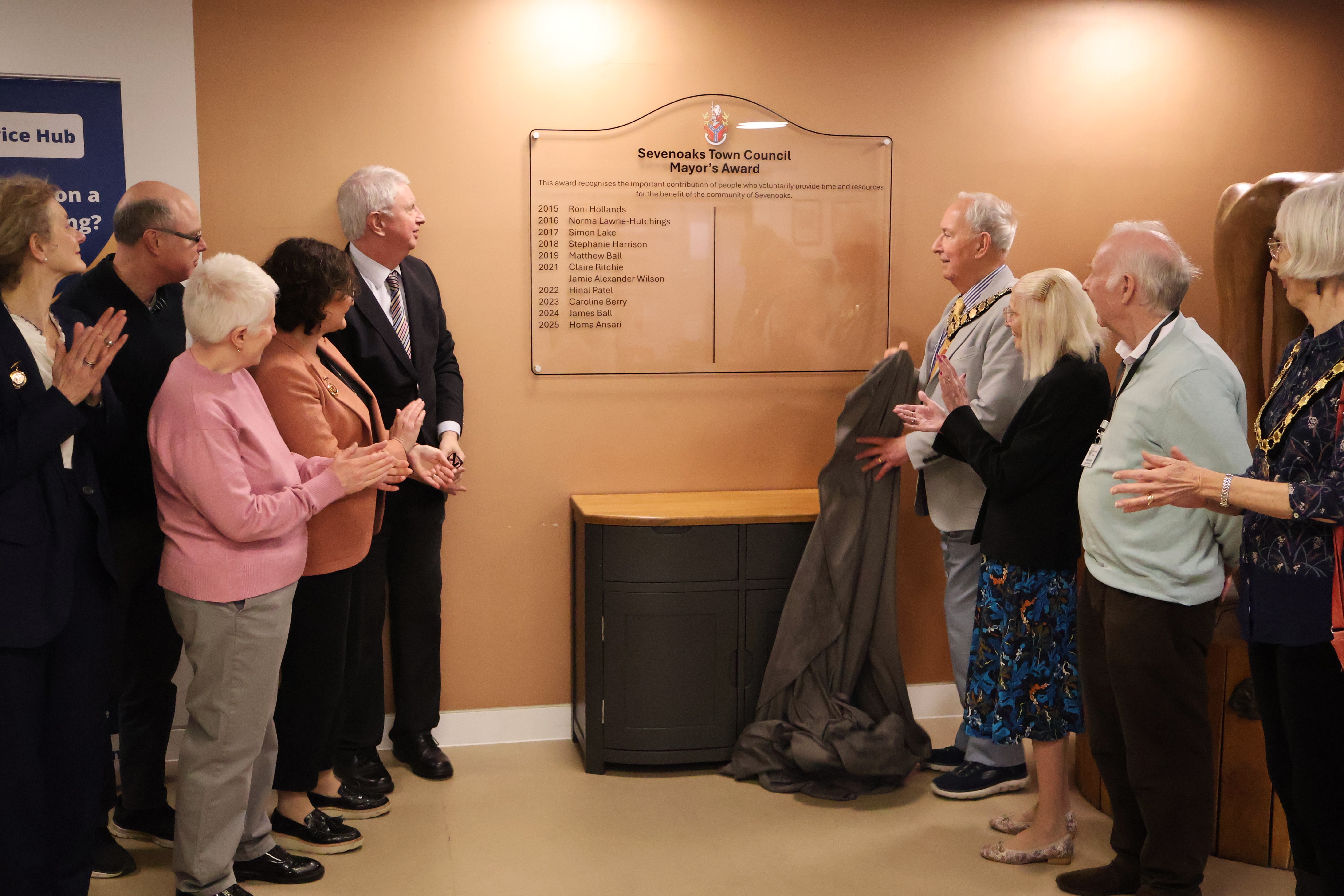 Mayor’s Award recipients recognised on new honours board unveiled at Bat & Ball Centre